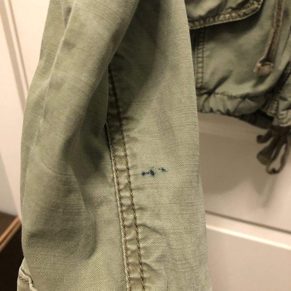 Hollister HCO Y2K Green Hooded Thin Cotton Parka Jacket XS - Picture 3 of 3